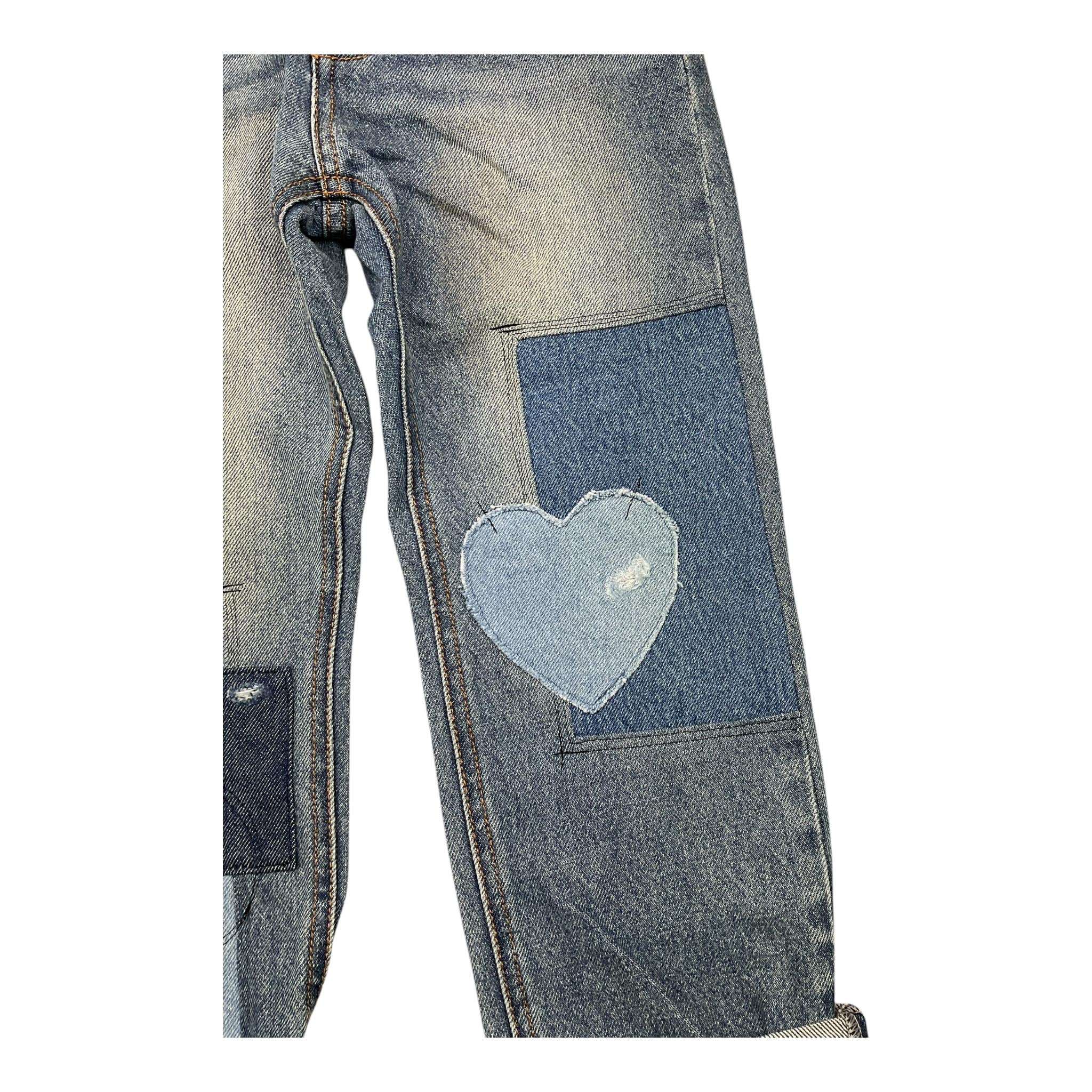 MOSCHINO jeans tinta unita con girovita regolabile Azzurro per Bambina HDP06P AZZURRO MOSCHINO