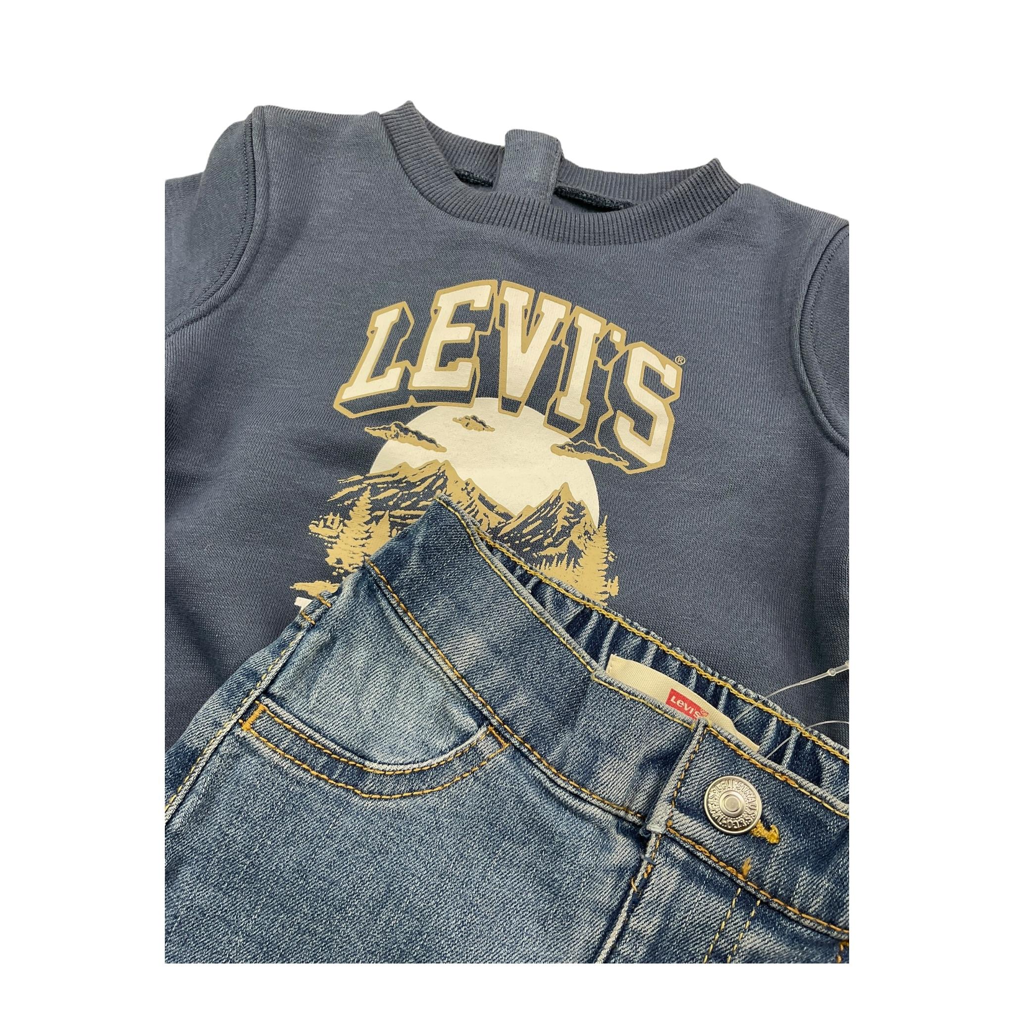 LEVI'S completo 2 pezzi felpa-jeans Blu per Neonato 6EL312 BLU LEVI'S