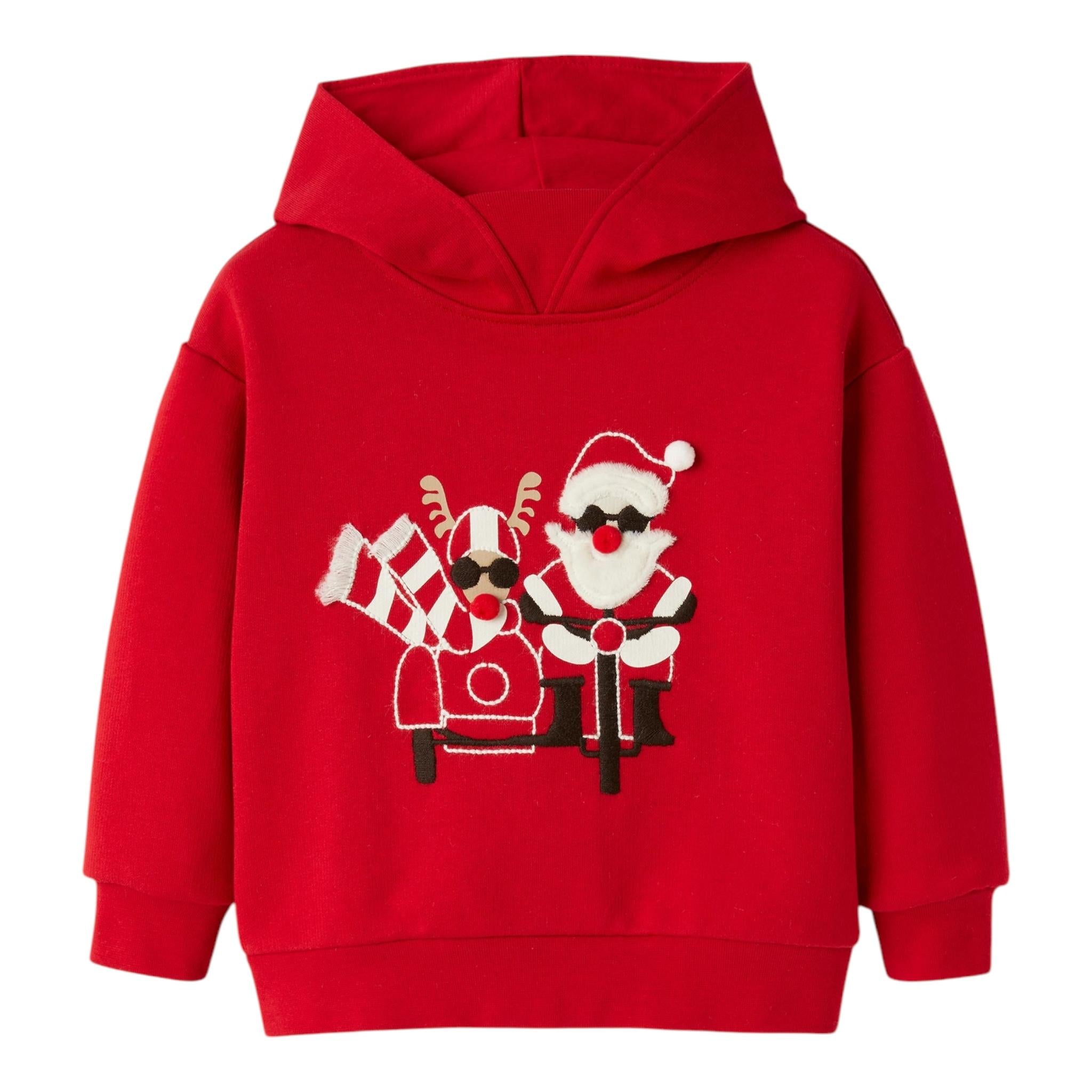 IL GUFO felpa chiusa cn cappuccio tinta unita cn stampa Rosso per Neonato A24MF292M0116 ROSSO IL GUFO