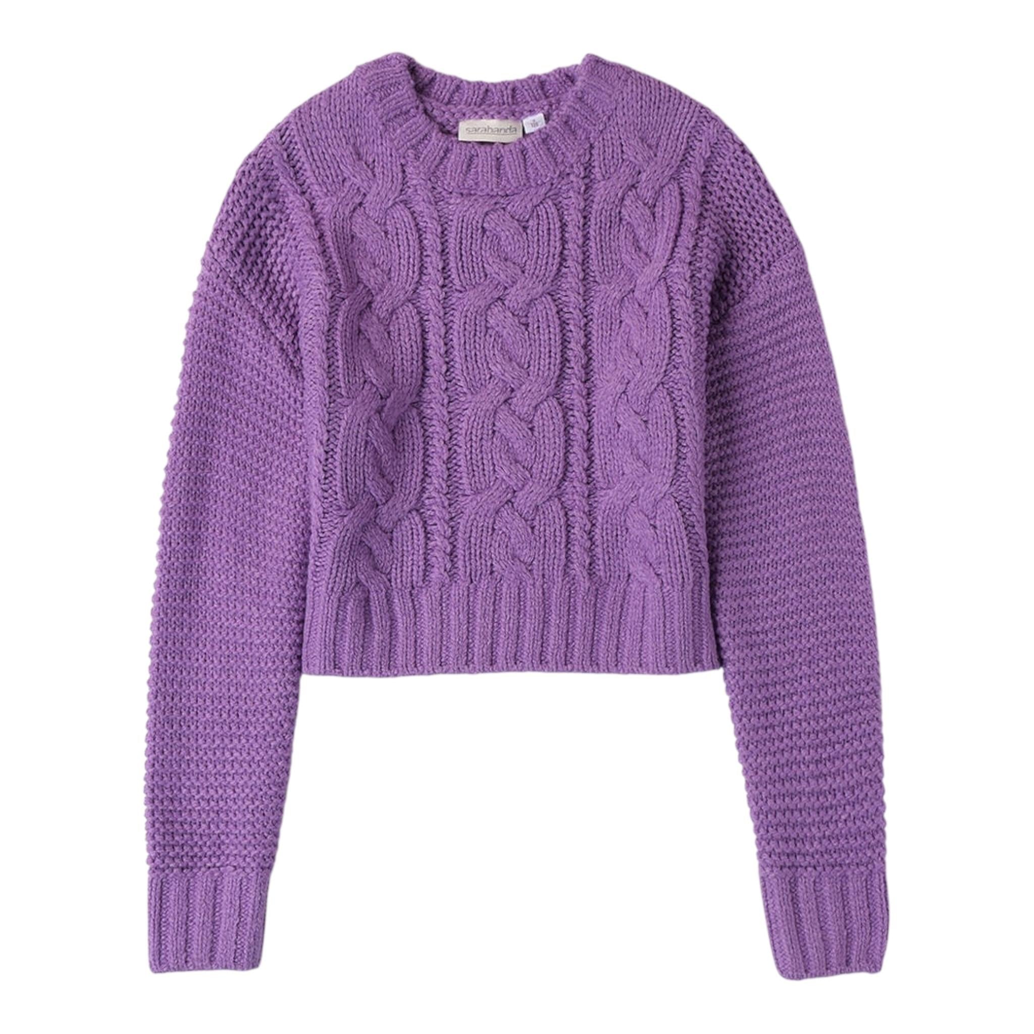 SARABANDA maglia tinta unita mezzo collo Viola per Bambina 0A777 VIOLA SARABANDA