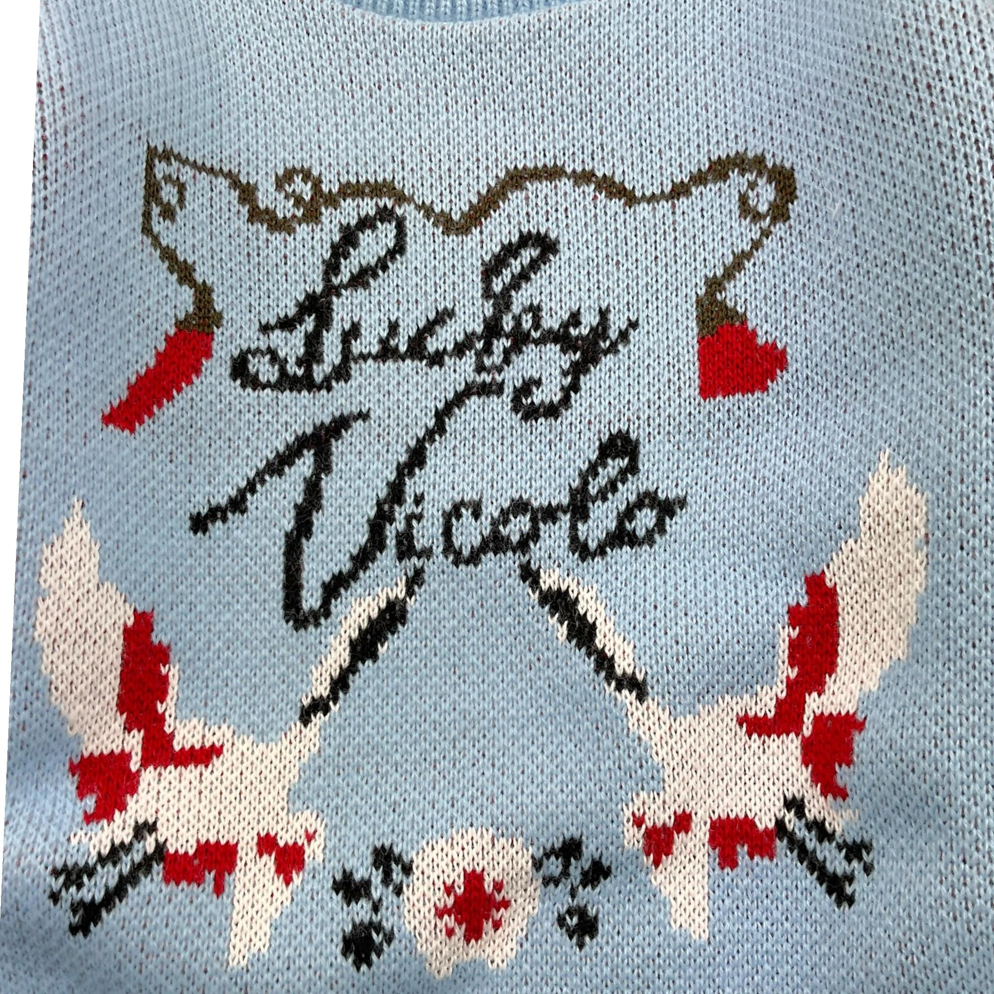 VICOLO maglia tinta unita girocollo con stampa Azzurro per Bambina 3141W00046 AZZURRO VICOLO