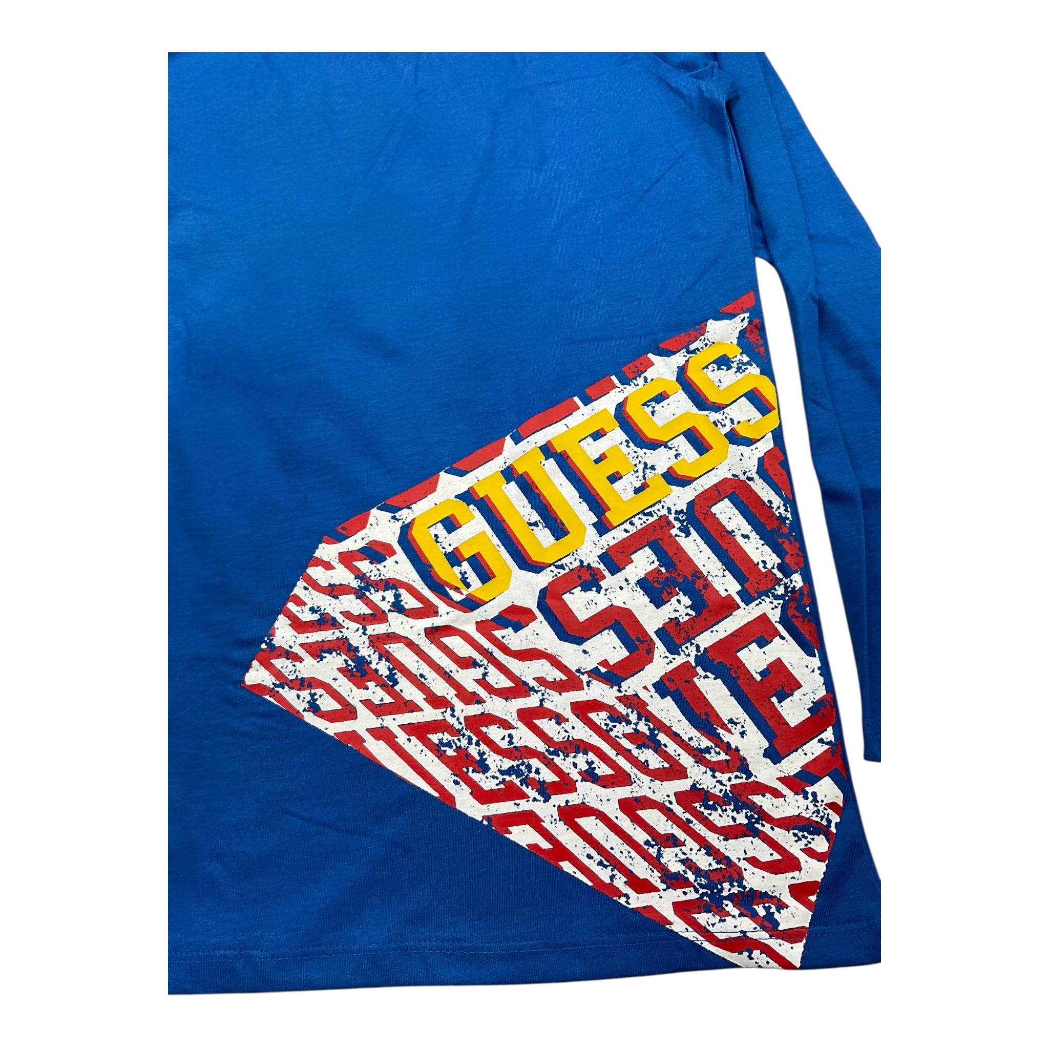 GUESS shirt girocollo tint unita con stampa logo Blu per Bambino L4YI03K8HM4 BLU GUESS