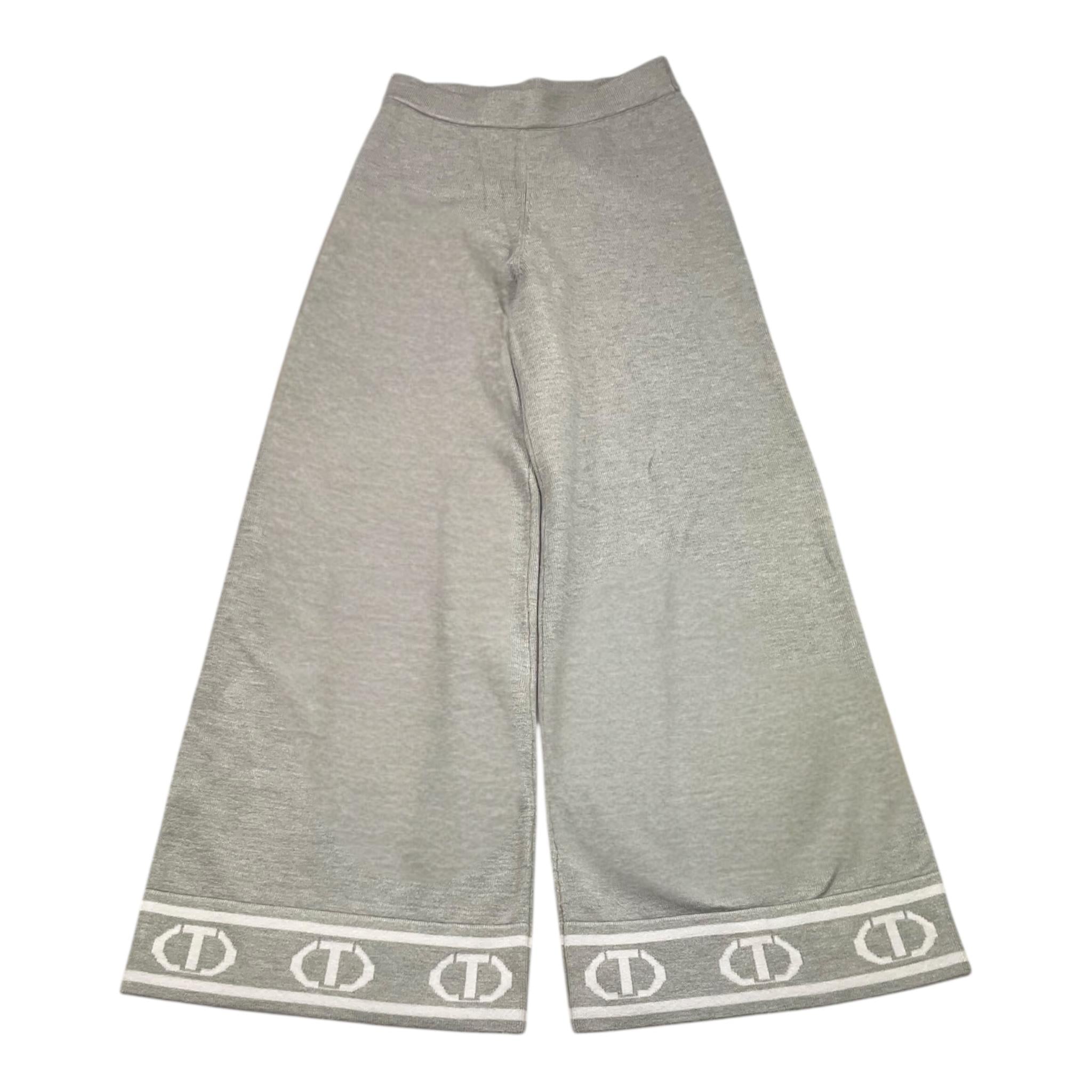 TWINSET pantalone tinta unita modello a palazzo Grigio per Bambina 242GJ3160 GRIGIO TWINSET