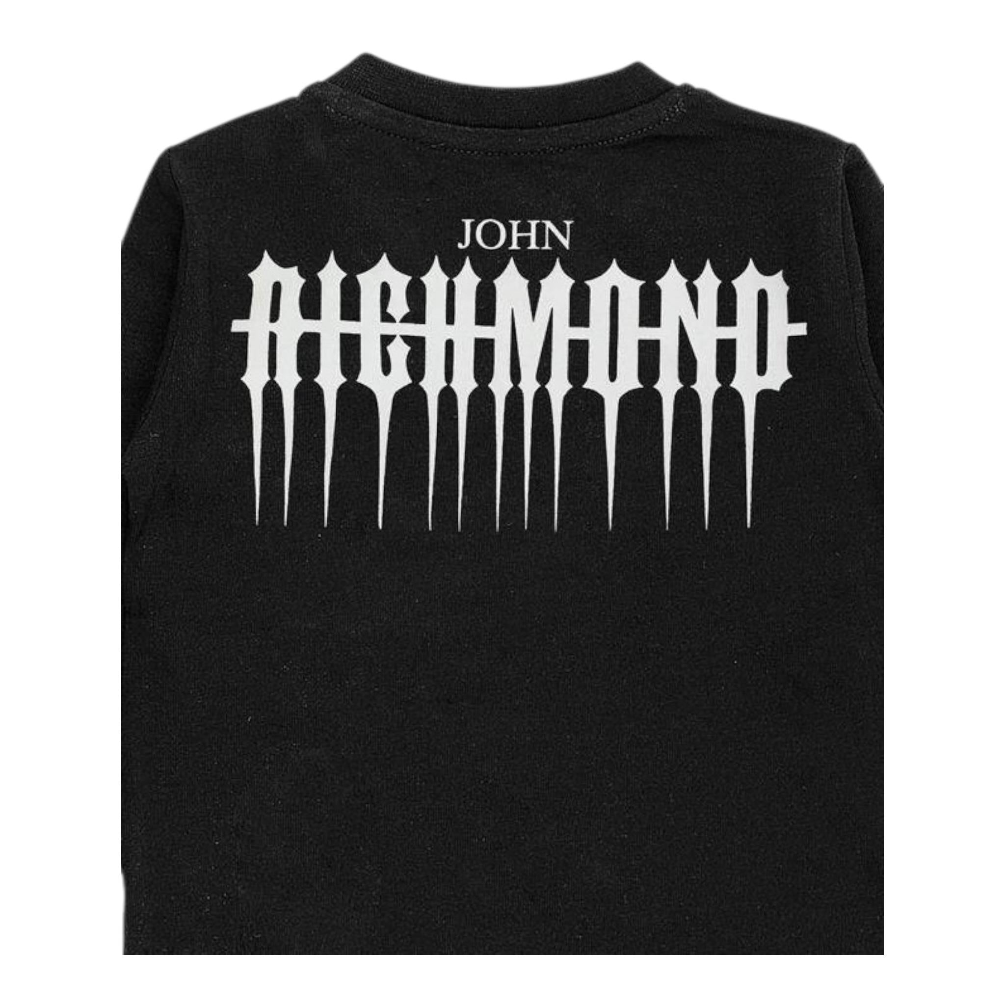 JOHN RICHMOND shirt girocollo tinta unita con stampa Nero per Neonato RIA24070TSX NERO JOHN RICHMOND