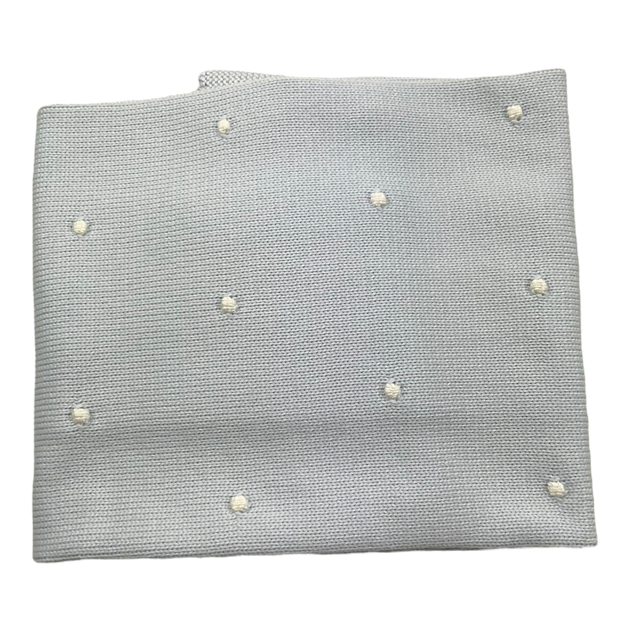 LITTLE BEAR coperta tinta unita con ricami in contrasto Azzurro per Neonato 9114XM AZZURRO LITTLE BEAR