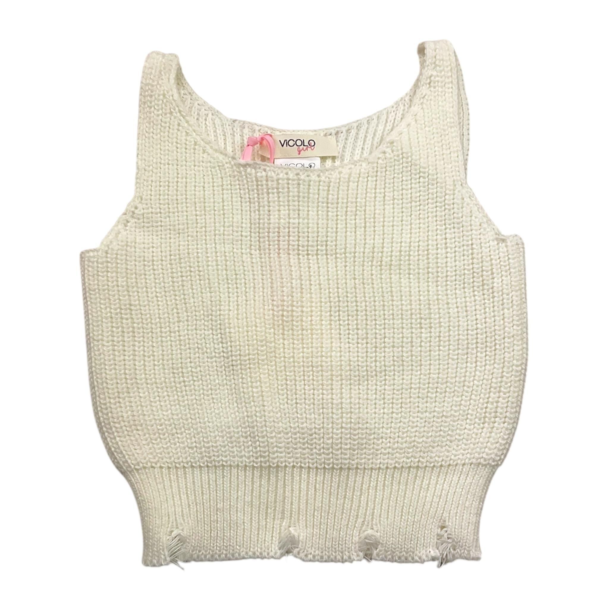 VICOLO top tinta unita giromanica Panna per Bambina 3141TOPW00111 PANNA VICOLO