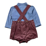 MARTA Y PAULA completo bicolore 2pz camicia-salopettes Azzurro per Neonato 1850N AZZURRO MARTA Y PAULA