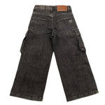 PLEASE jeans tinta unita modello palazzo Nero per Bambina PH13010G66X NERO PLEASE