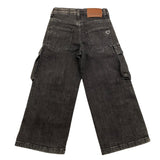 PLEASE jeans tinta unita modello palazzo Nero per Bambina PH13010G66X NERO PLEASE