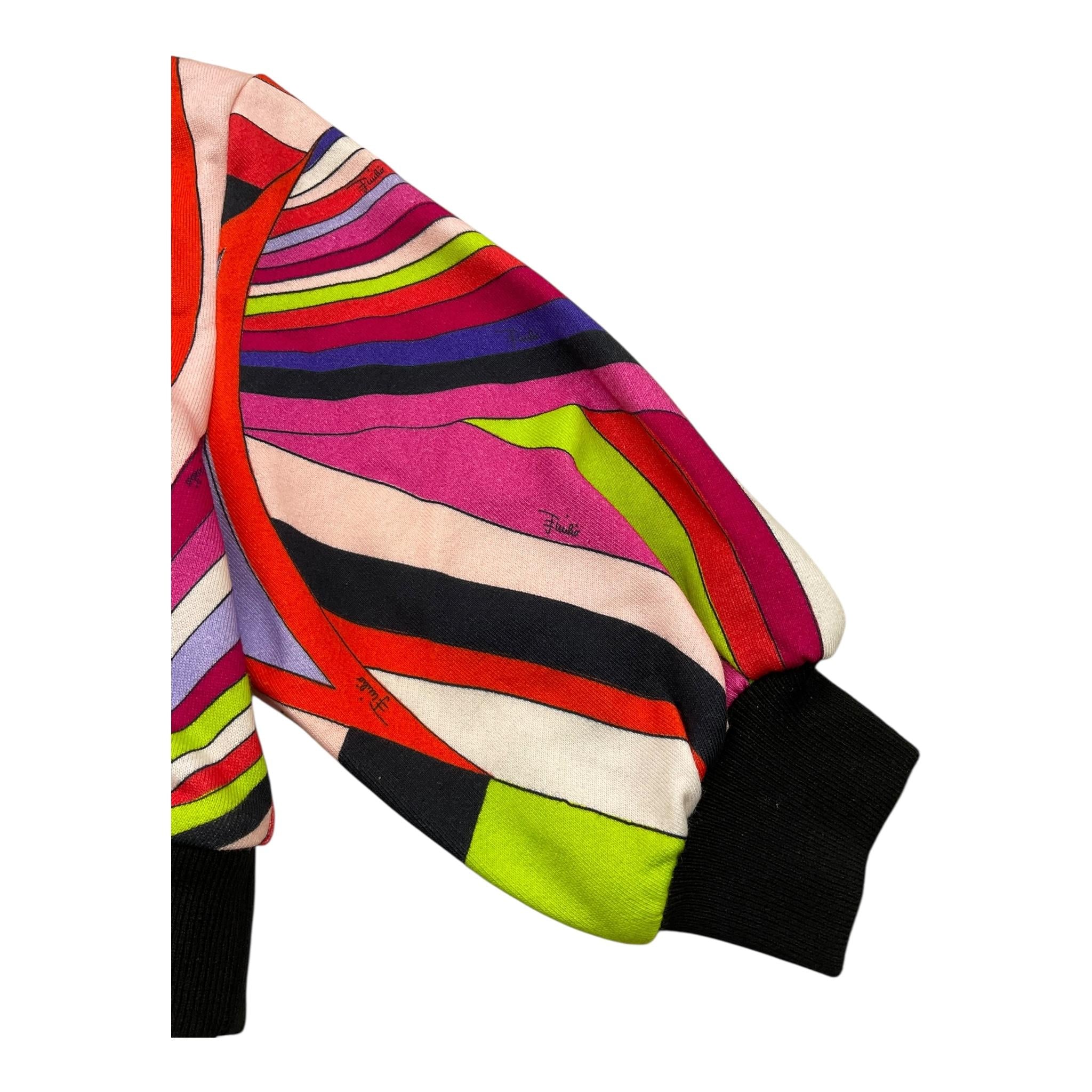 EMILIO PUCCI felpa con scollo a v stampa fantasia Multicolor per Neonata PT4A30 MULTICOLOR EMILIO PUCCI