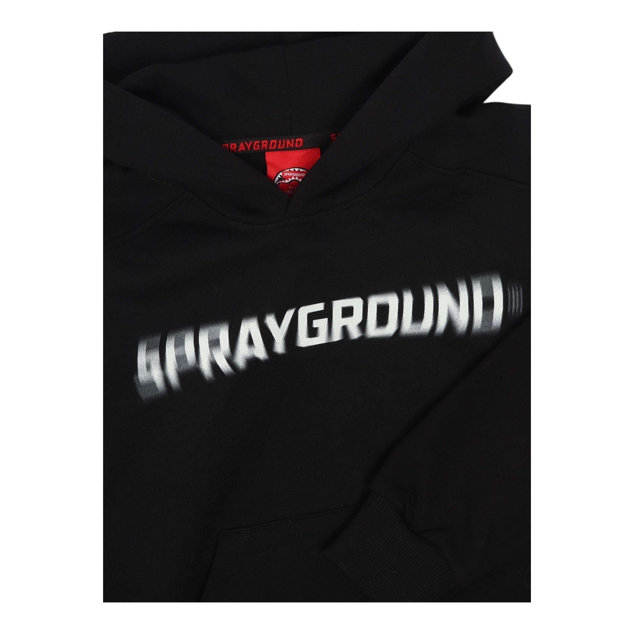SPRAYGROUND felpa chiusa con cappuccio tinta unita con logo Nero per Bambino SPY1161BLK NERO SPRAYGROUND