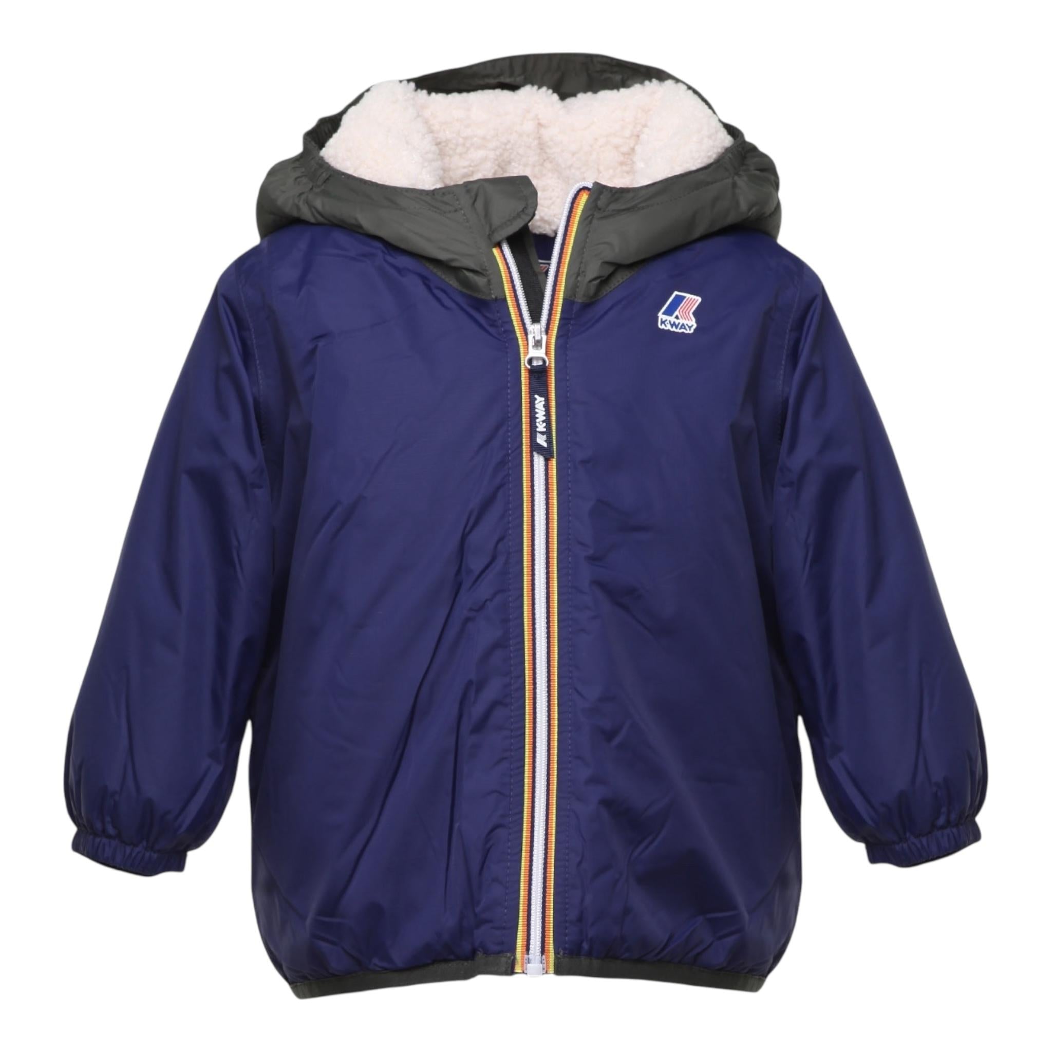 K-WAY giubbino tinta unita con cappuccio in contrasto Blu per Neonato K61157W BLU K-WAY