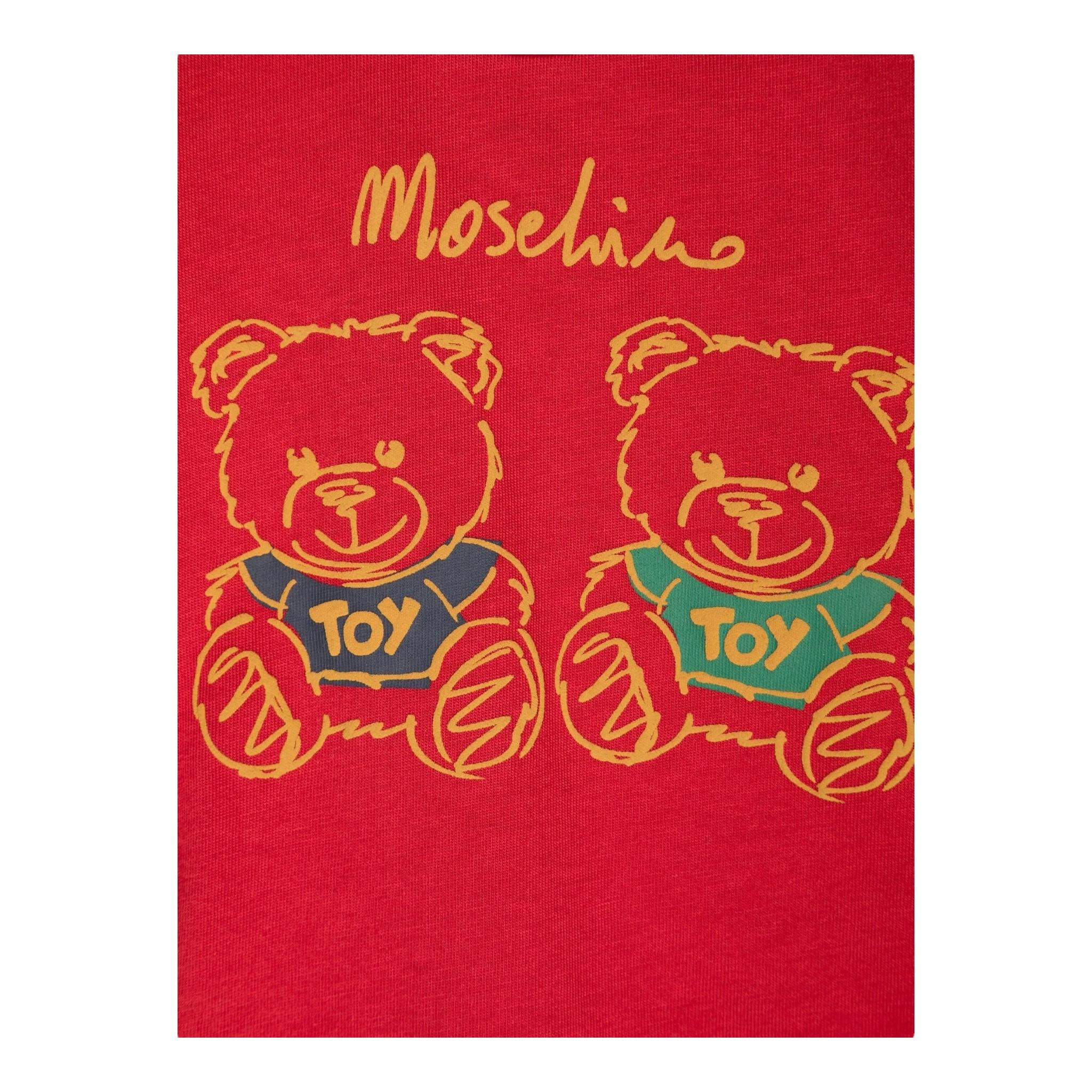 MOSCHINO shirt girocollo tinta unita cn stampa logo Rosso per Bambino MNO00R ROSSO MOSCHINO