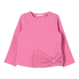 LIU JO felpa tinta unita girocollo con fiocco Fuxia per Bambina KF4106F0939J FUXIA LIU JO