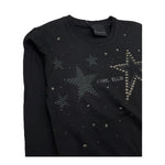 MARC ELLIS shirt girocollo tinta unita con brillantini Nero per Bambina JMJTS15510 NERO MARC ELLIS