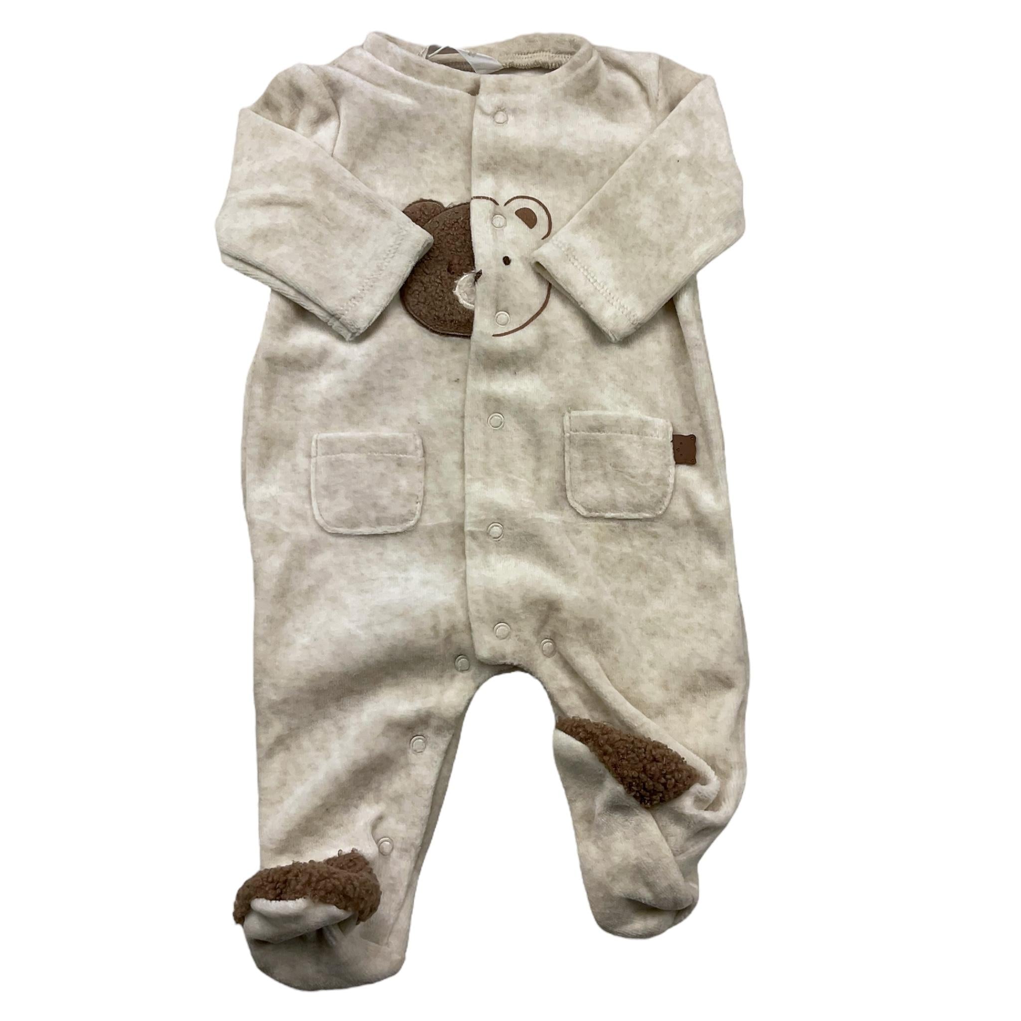 MAYORAL tutina manica lunga tinta unita in ciniglia Beige per Neonato TUTMY BEIGE MAYORAL