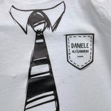 DANIELE ALESSANDRINI shirt girocollo tinta unita con stampa Bianco per Neonato 1291M00061 BIANCO DANIELE ALESSANDRINI