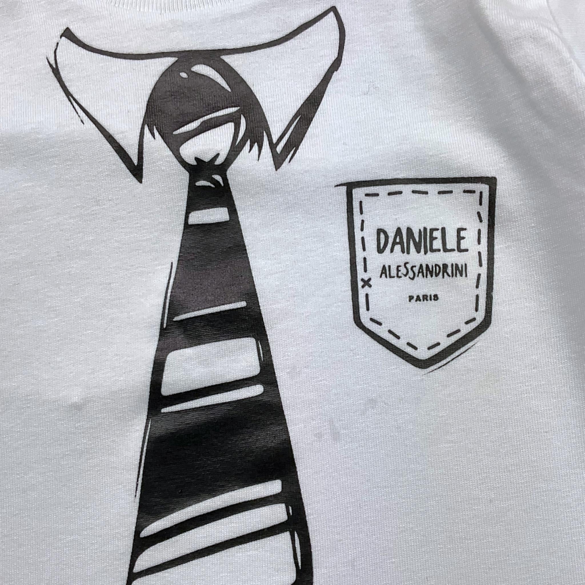 DANIELE ALESSANDRINI shirt girocollo tinta unita con stampa Bianco per Neonato 1291M00061 BIANCO DANIELE ALESSANDRINI