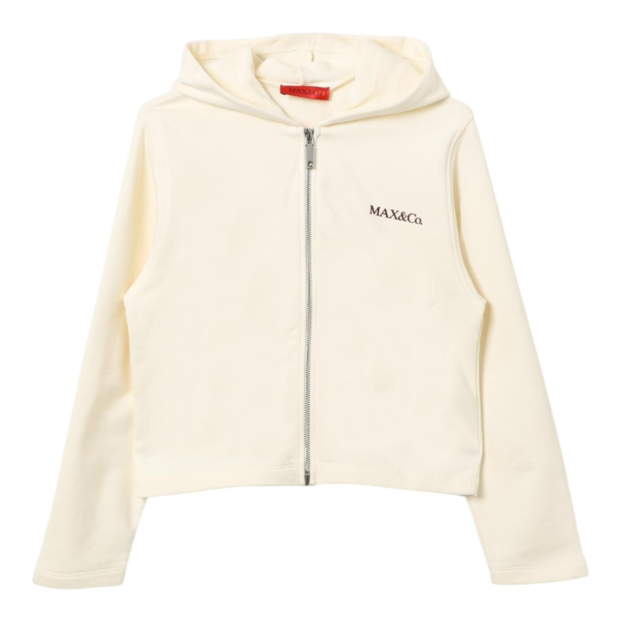 MAX&Co. felpa tinta unita con cappuccio Panna per Bambina MX0054 PANNA MAX&Co.