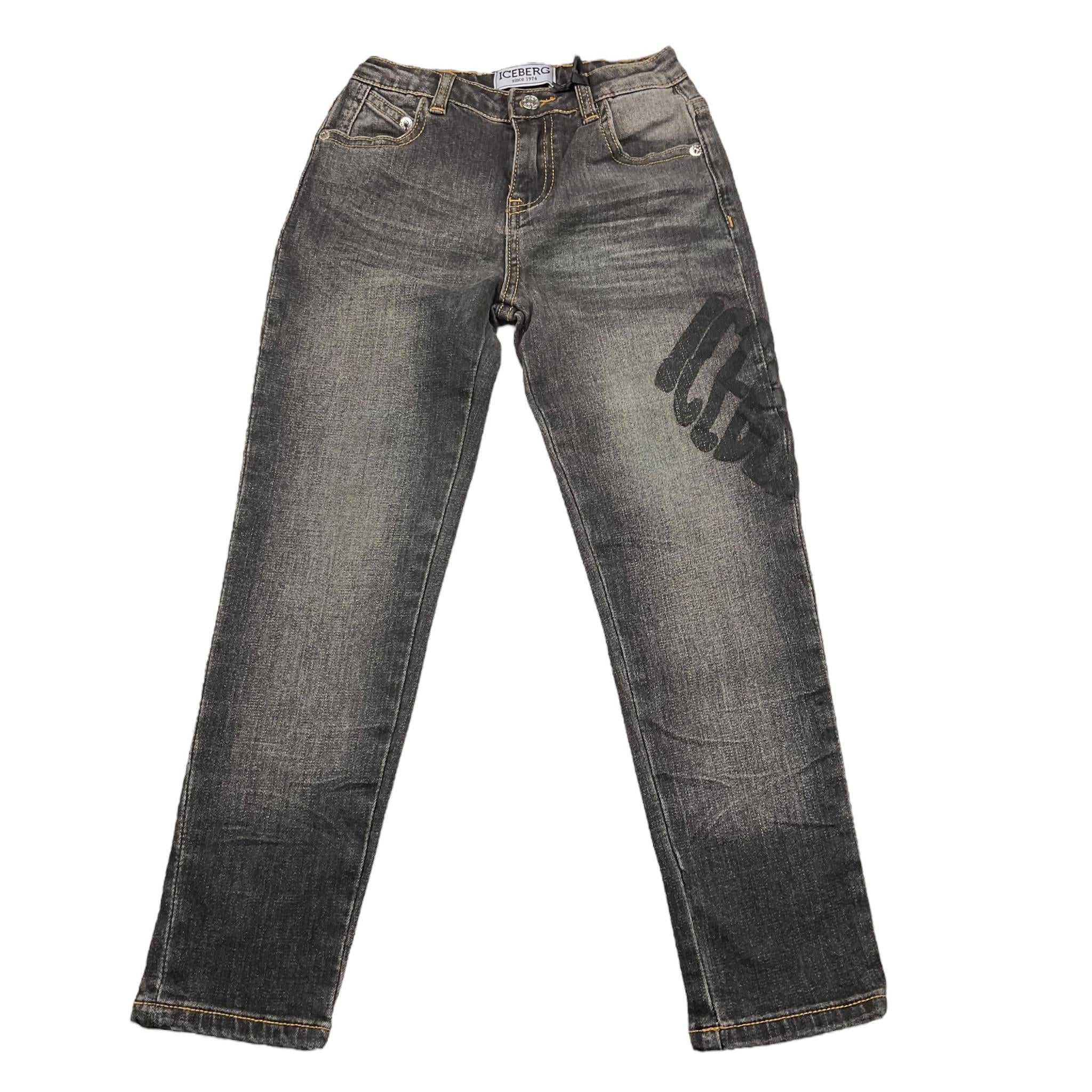 ICEBERG jeans tinta unita con girovita regolabile Nero per Bambino PTICE5315B NERO ICEBERG