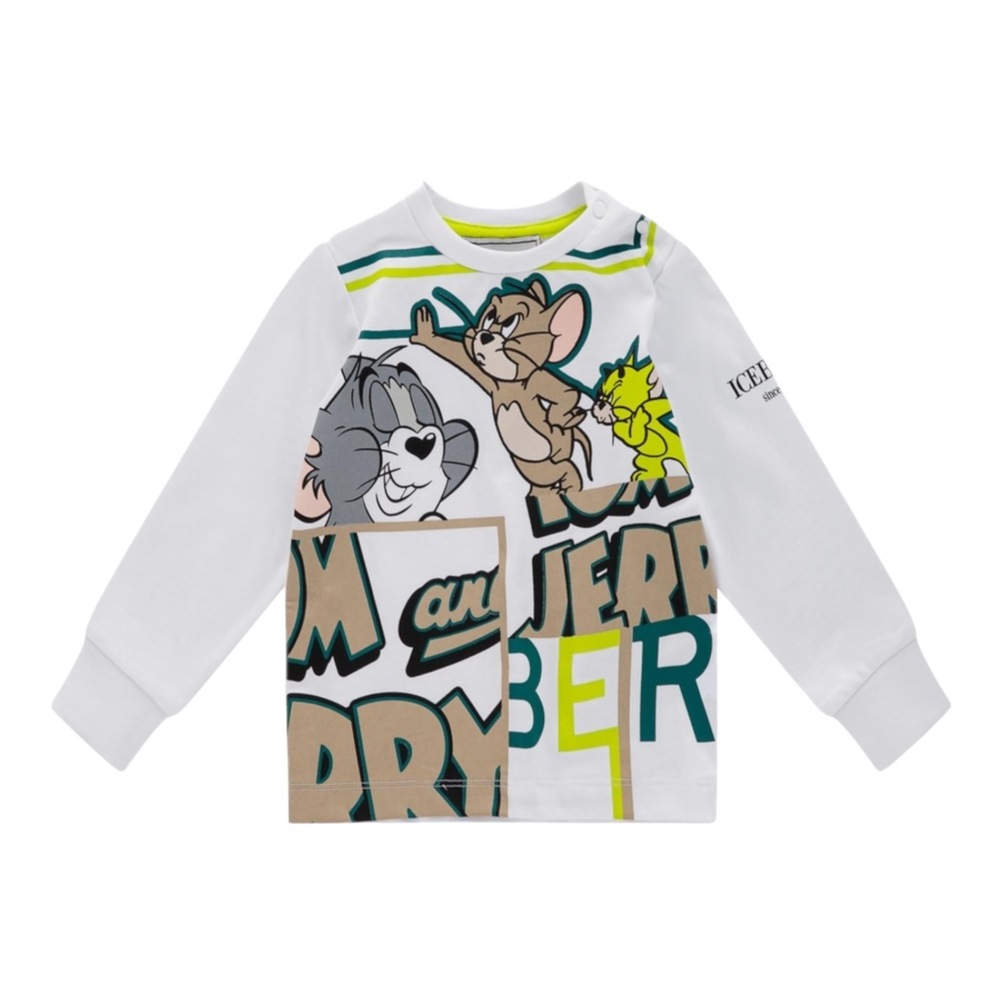 ICEBERG shirt girocollo tinta unita con stampa in contrasto Bianco per Neonato TSICE5321BX BIANCO ICEBERG
