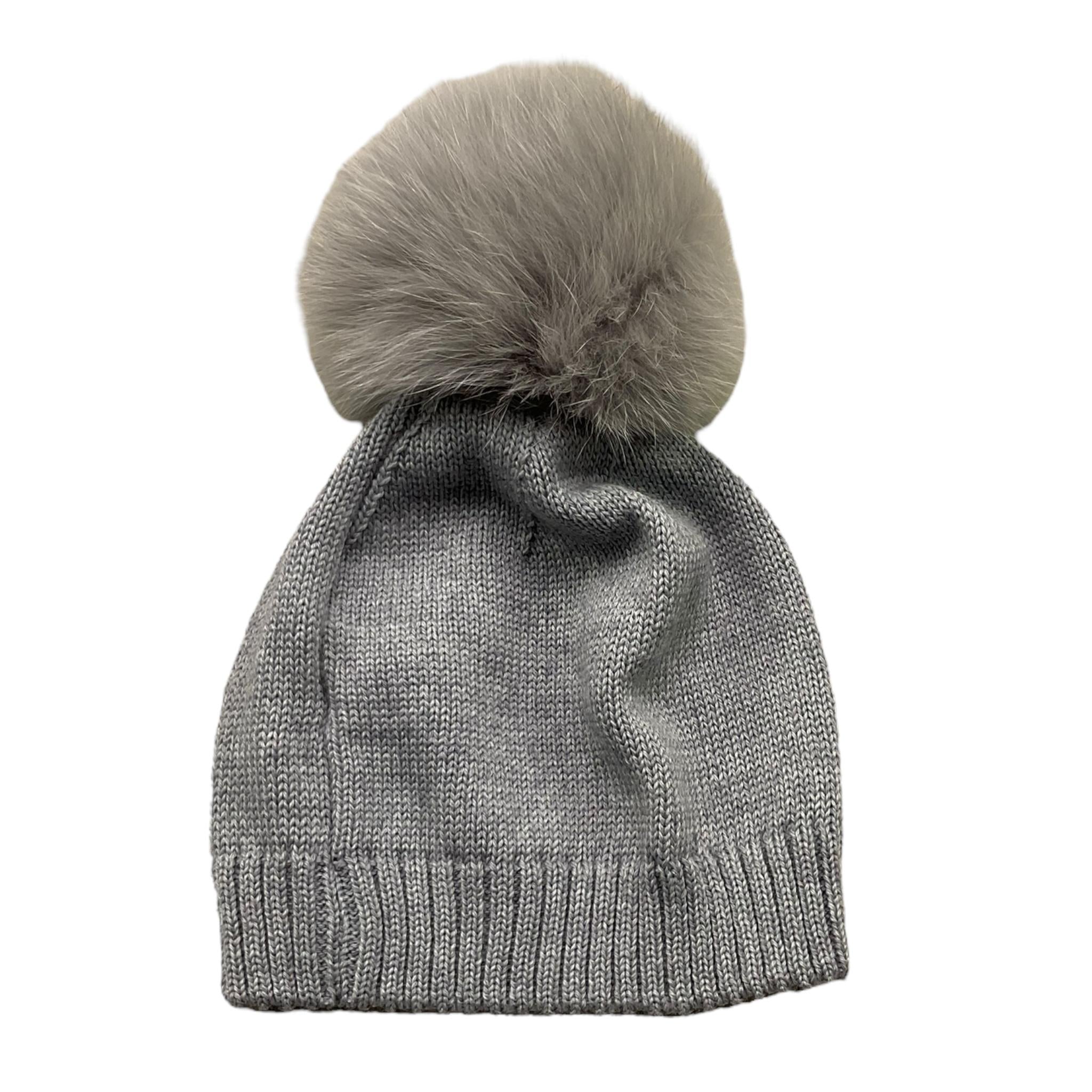 GIO HIGUAMY cappello tinta unita con pon pon Grigio per Bambino CT0469VA GRIGIO GIO HIGUAMY