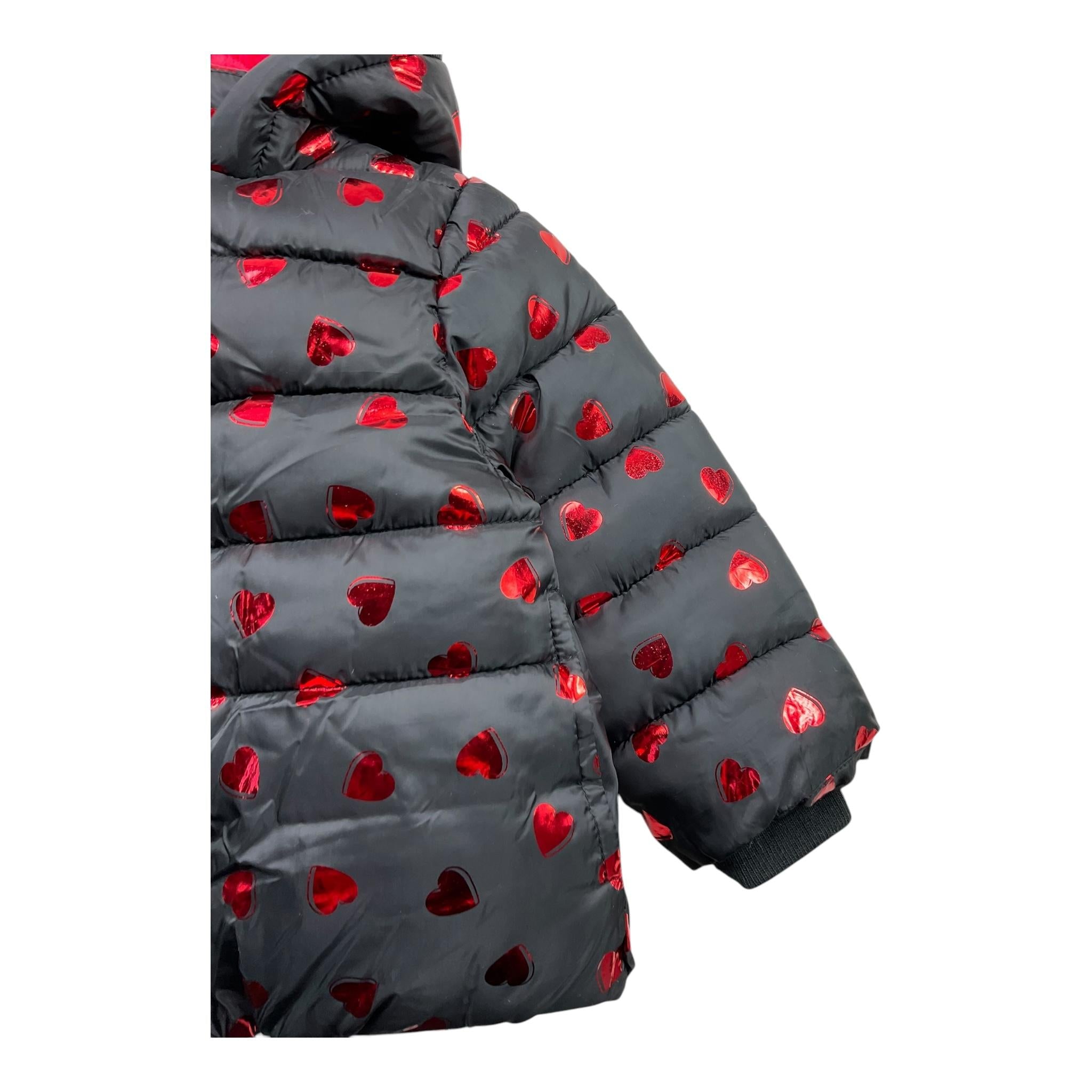 CANADA HOUSE giubbino tinta unita con fantasia cuori zip e cappuccio Nero per Neonata 24461410 NERO CANADA HOUSE