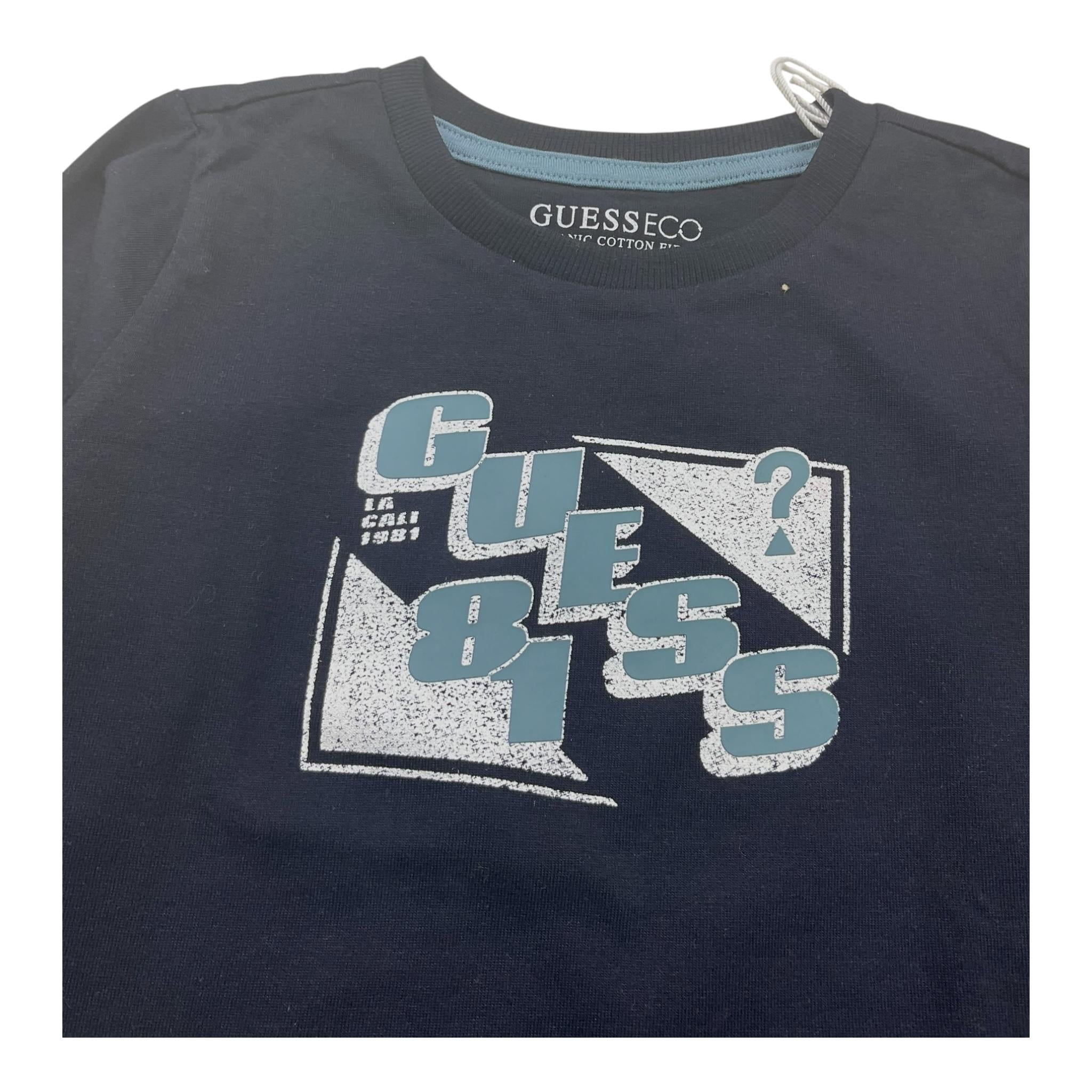 GUESS shirt girocollo tinta unita con stampa in contrasto Blu per Bambino N3BI03I3Z14 BLU GUESS