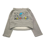MOSCHINO felpa tinta unita con cappuccio e stampa Grigio per Bambina HDF06I GRIGIO MOSCHINO