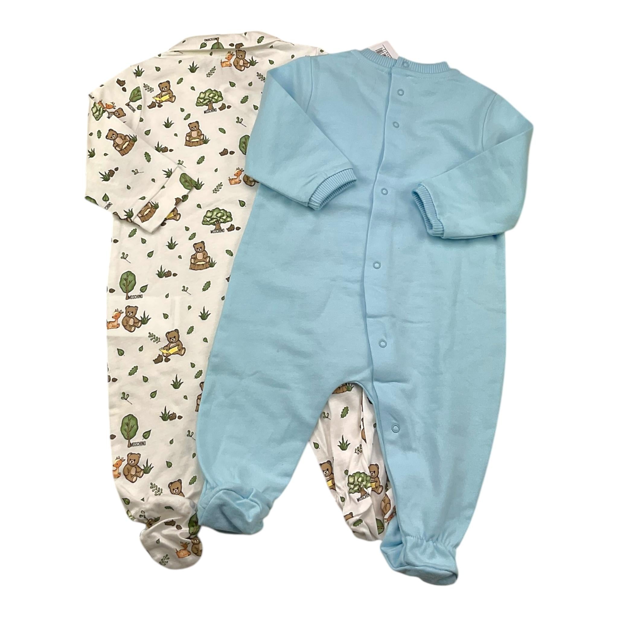 MOSCHINO set tutine bicolore Bianco/azzurro per Neonato MUY08E BIANCO/AZZURRO MOSCHINO