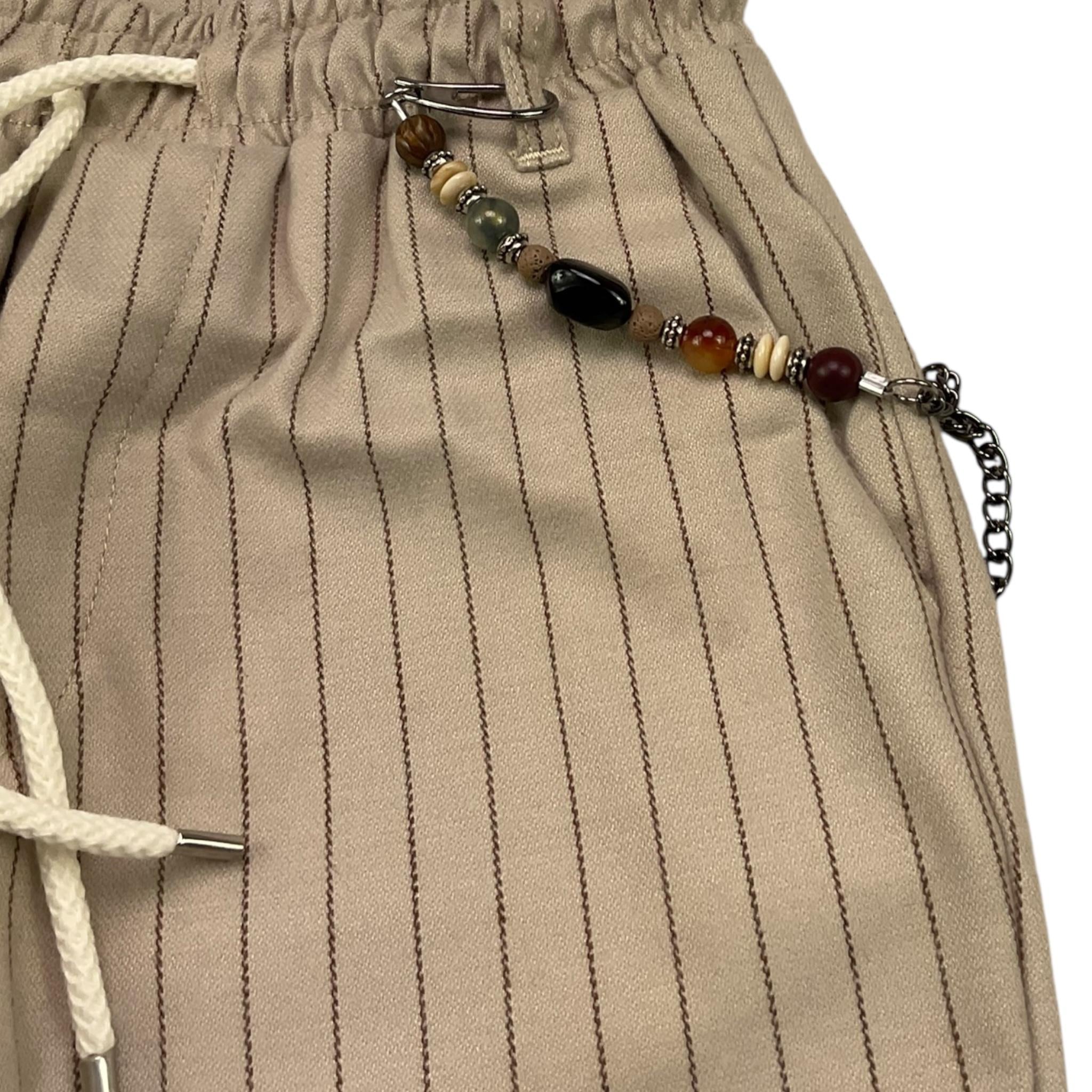 NEVER TOO pantalone tinta unita con fantasia a righe Beige per Bambino NT2120RX BEIGE NEVER TOO