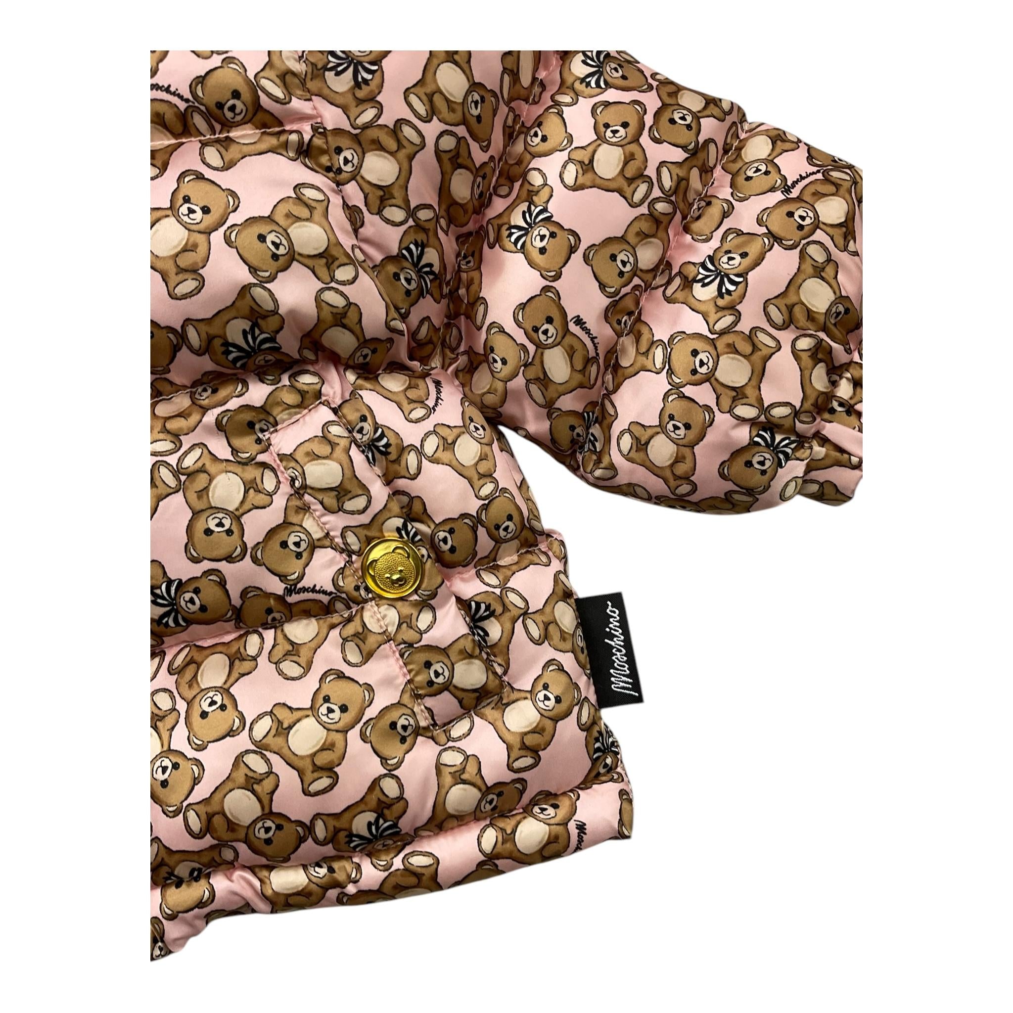 MOSCHINO giubbino tinta unita con orsi Rosa per Neonata MDS02JX ROSA MOSCHINO