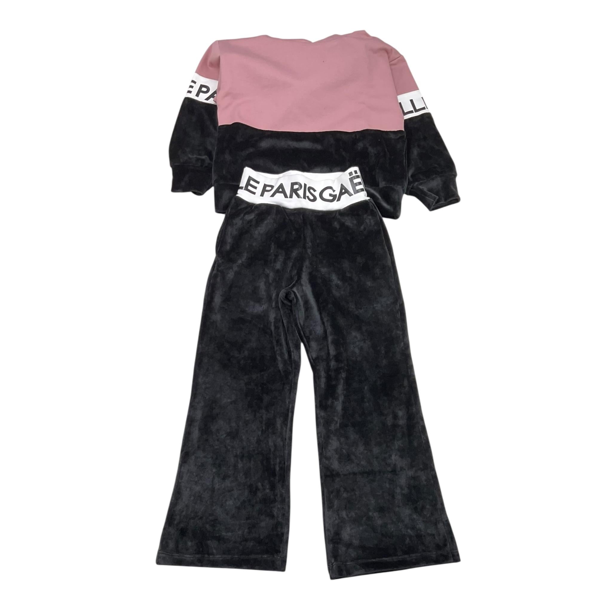 GAELLE completo 2 pezzi felpa-pantalone bicolore Rosa/nero per Bambina 2741F00315 ROSA/NERO GAELLE