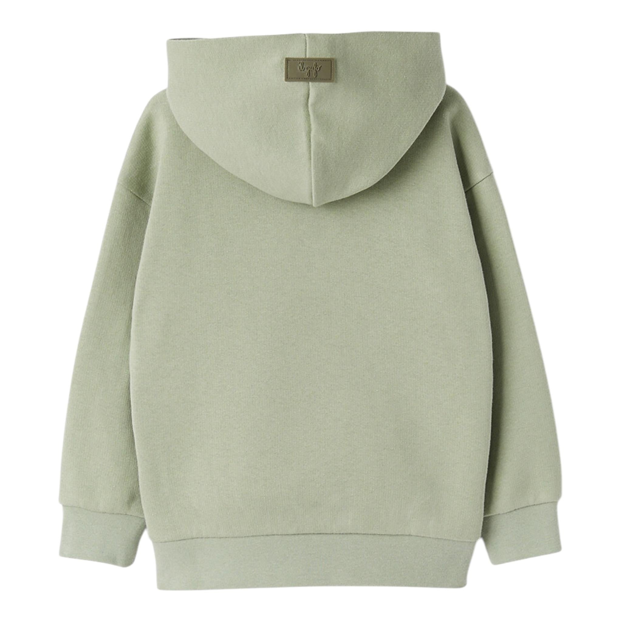 IL GUFO felpa tinta unita con cappuccio e stampa Verde per Neonato A24MF288M0107 VERDE IL GUFO