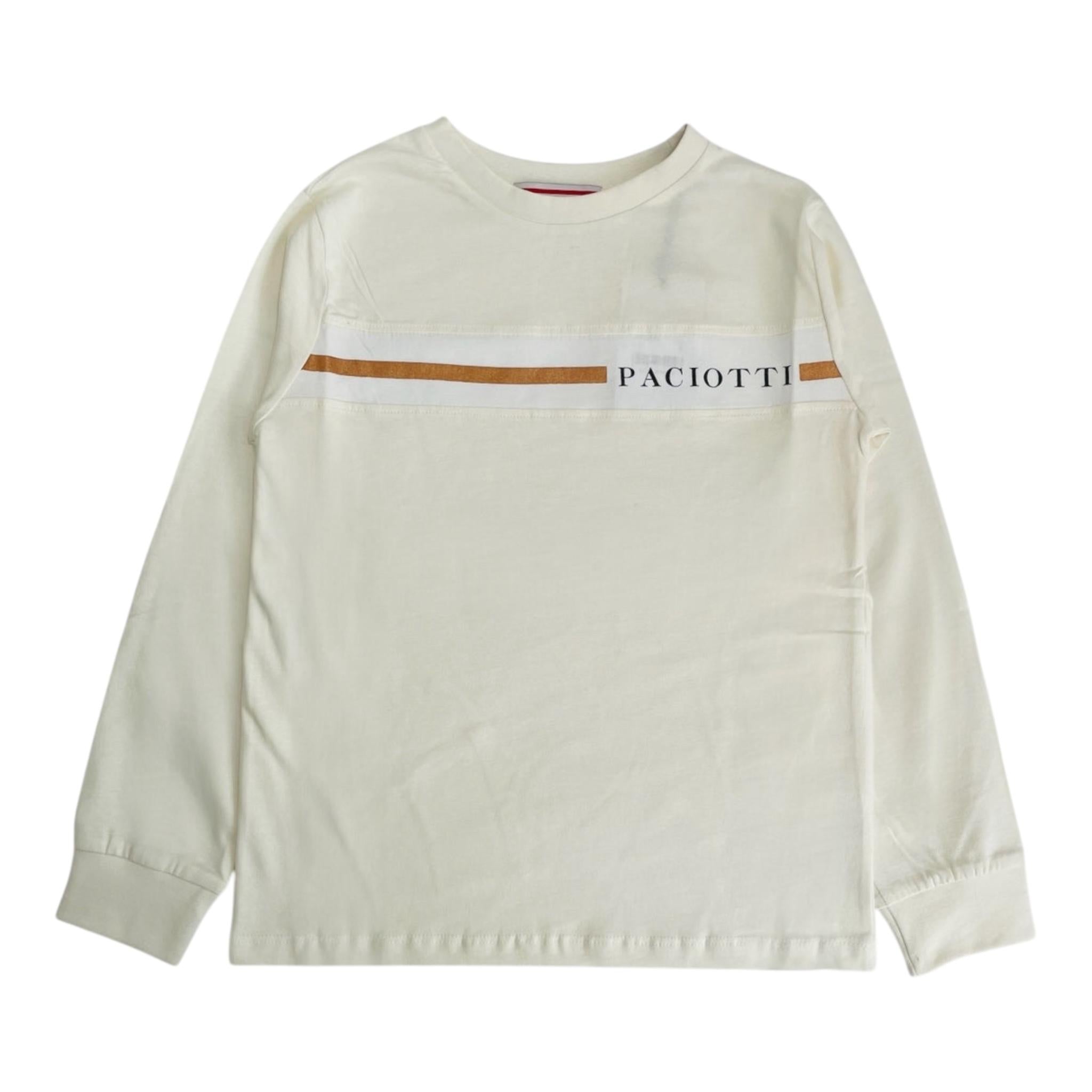 CESARE PACIOTTI shirt girocollo tinta unita con stampa Panna per Bambino TSP5310J PANNA CESARE PACIOTTI
