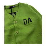 DANIELE ALESSANDRINI cardigan tinta unita con logo Verde per Neonato 1291W00060N VERDE DANIELE ALESSANDRINI
