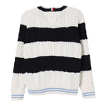 TOMMY HILFIGER maglia girocollo fantasia a righe Blu per Bambino KB0KB09075 BLU TOMMY HILFIGER