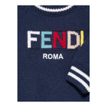 FENDI maglia tinta unita con stampa Blu per Neonato BUG177 BLU FENDI