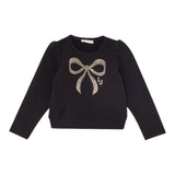 LIU JO felpa chiusa girocollo tnta unita con brillantini Nero per Bambina KF4108F0939 NERO LIU JO