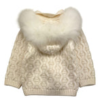MARLU' cardigan tinta unita con cappuccio Panna per Neonato IB7240 PANNA MARLU'