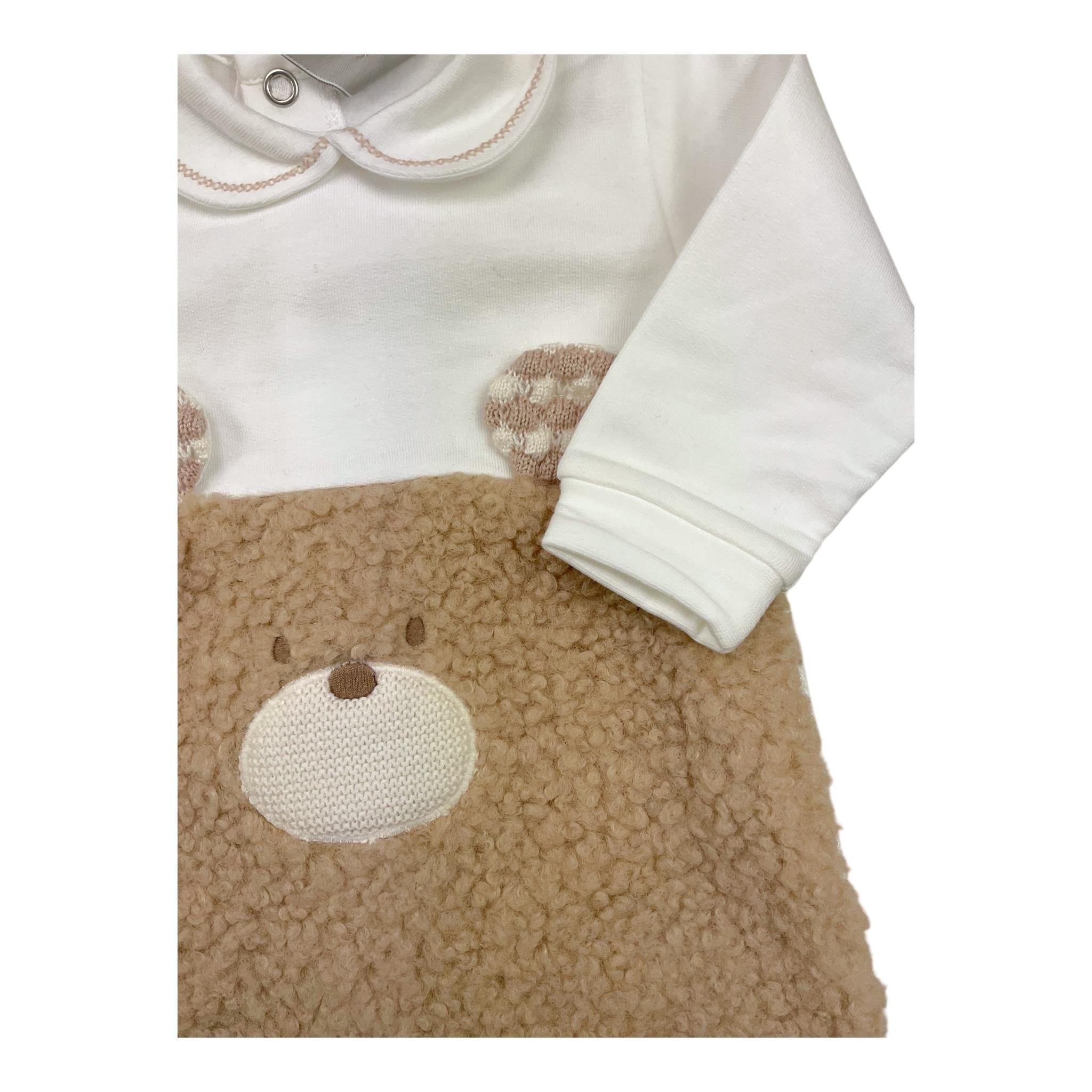 MARLU' tutina bicolore con stampa Bianco per Neonato IB5614 BIANCO MARLU'