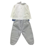 NINNAOH completo 2pz maglia-ghettina Bianco/blu per Neonato I22240C BIANCO/BLU NINNAOH