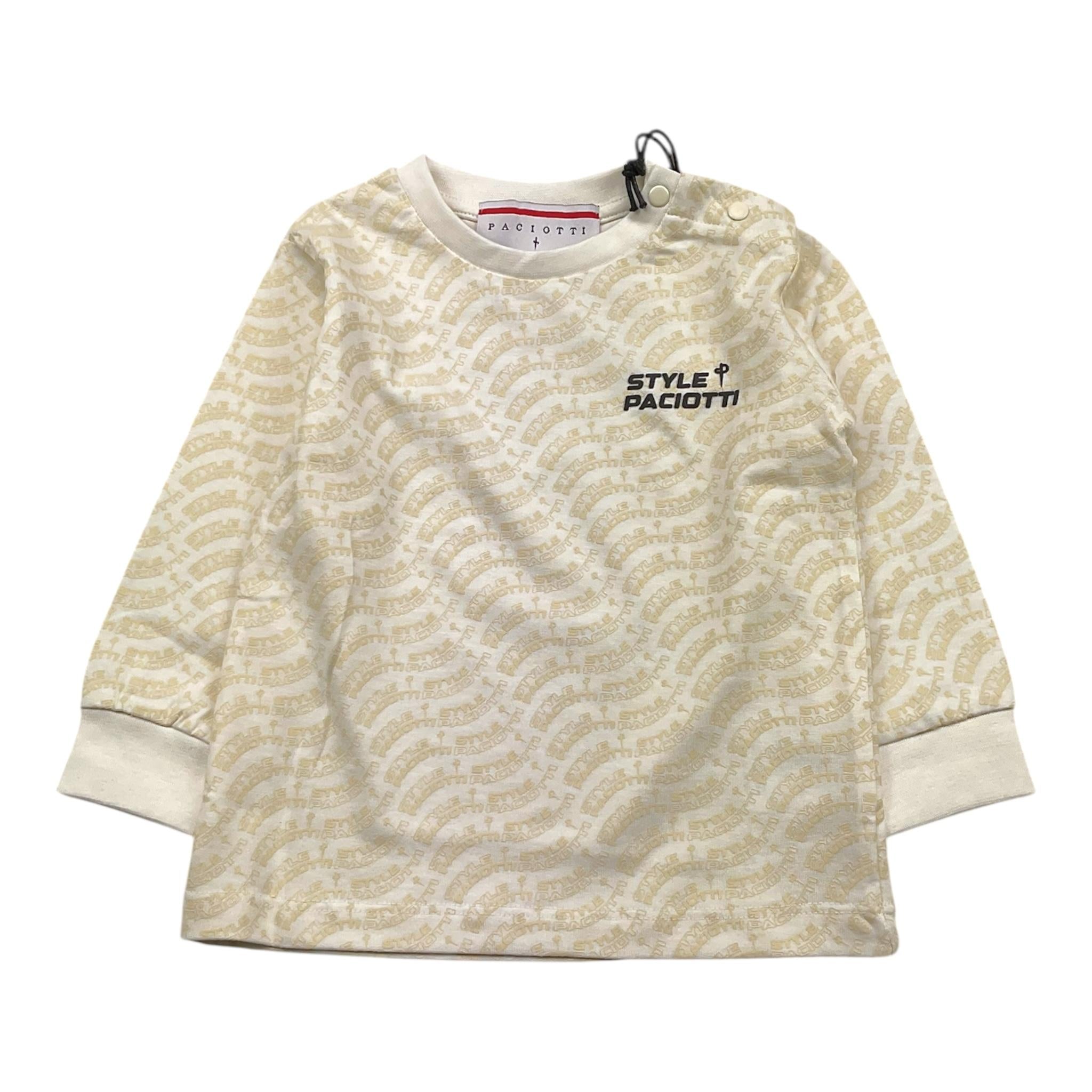 CESARE PACIOTTI shirt girocollo tinta unita con stampa Panna per Neonato TSP5314B PANNA CESARE PACIOTTI