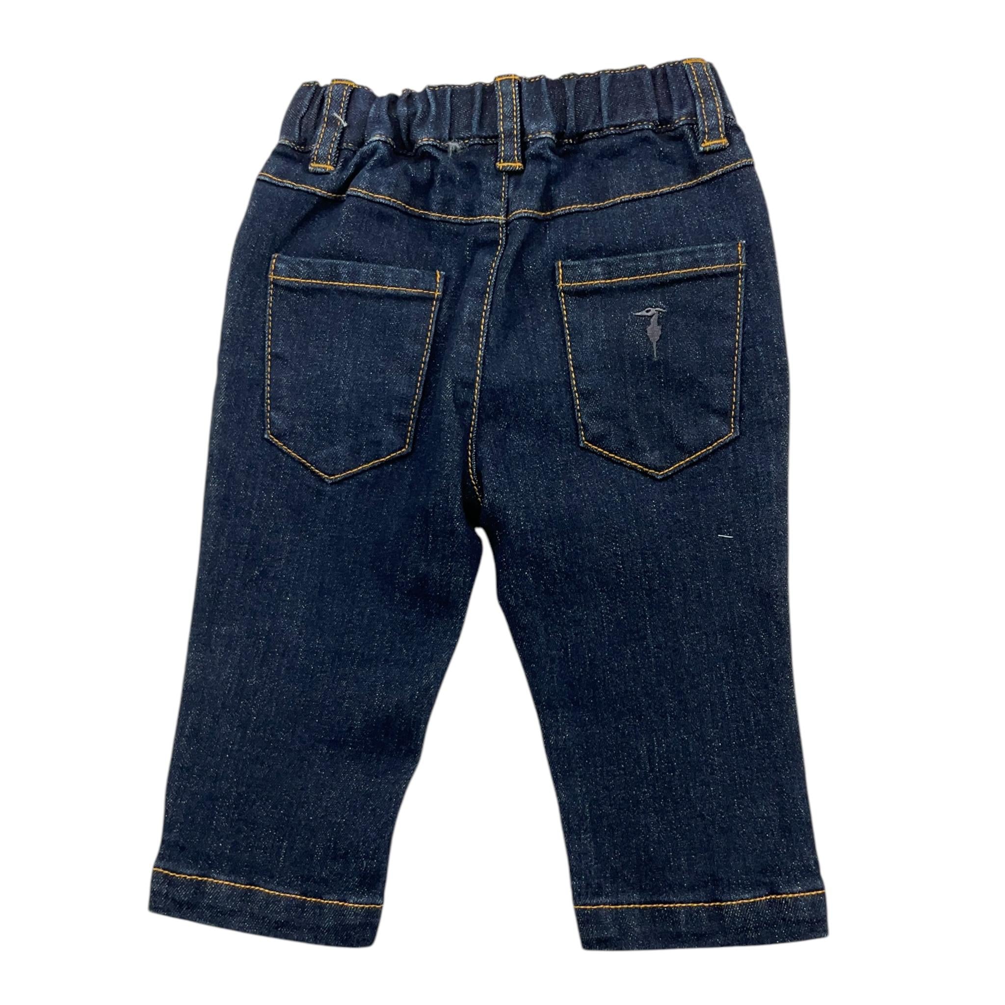 TRUSSARDI jeans tinta unita con elastico in vita Blu per Neonato TIA25201JE BLU TRUSSARDI
