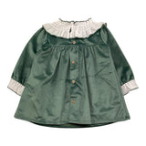 BABIDU abito tinta unita in velluto con fiocco Verde per Neonata 91661 VERDE BABIDU