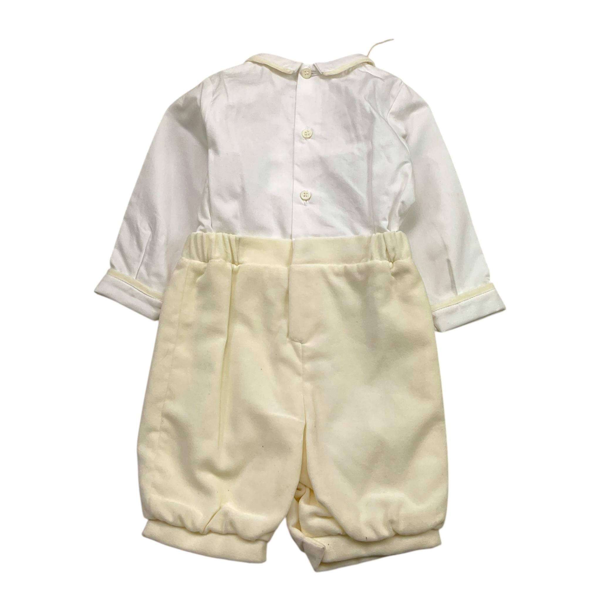 LA STUPENDERIA tutina bicolore con bottoni Bianco/beige per Neonato CBPG47V02 BIANCO/BEIGE LA STUPENDERIA