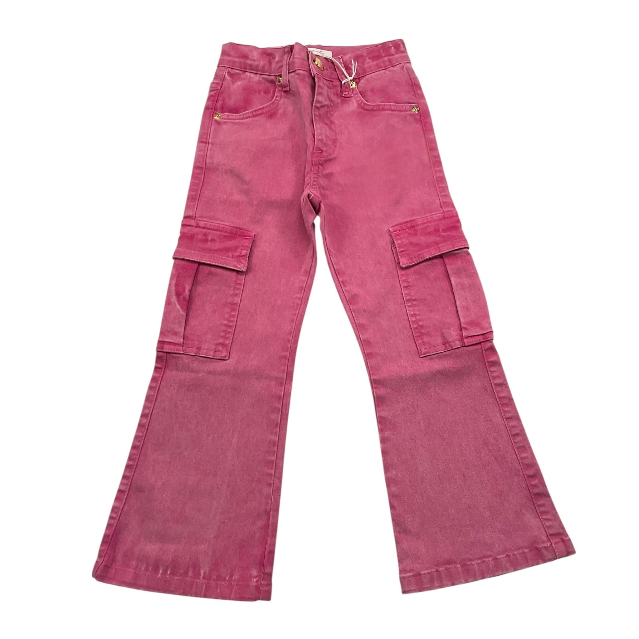 M+E' jeans tinta unita modello zampa Rosa per Neonata UE1465 ROSA M+E'