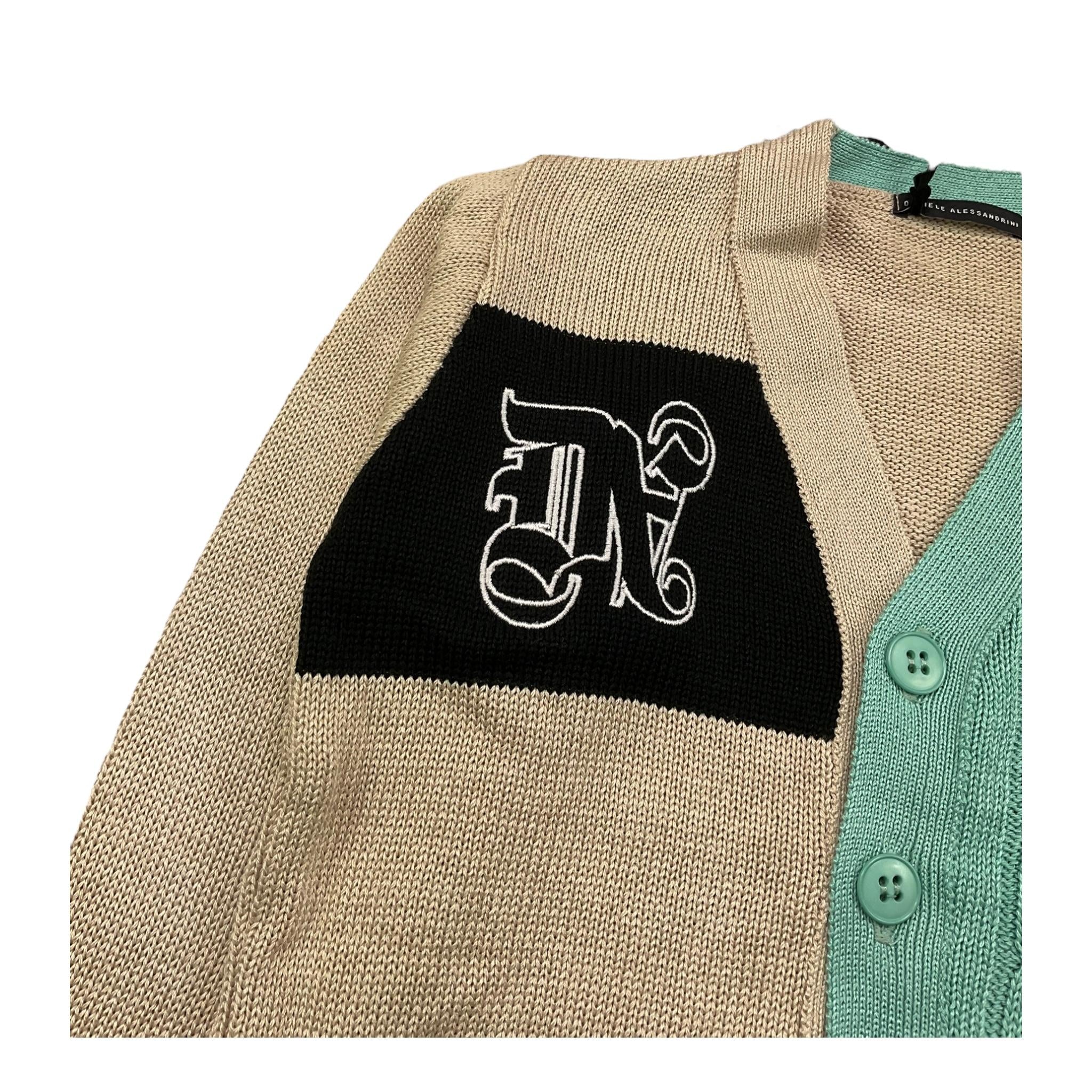 DANIELE ALESSANDRINI cardigan tricolore scollo a v Multicolor per Bambino 1231W00083XX MULTICOLOR DANIELE ALESSANDRINI