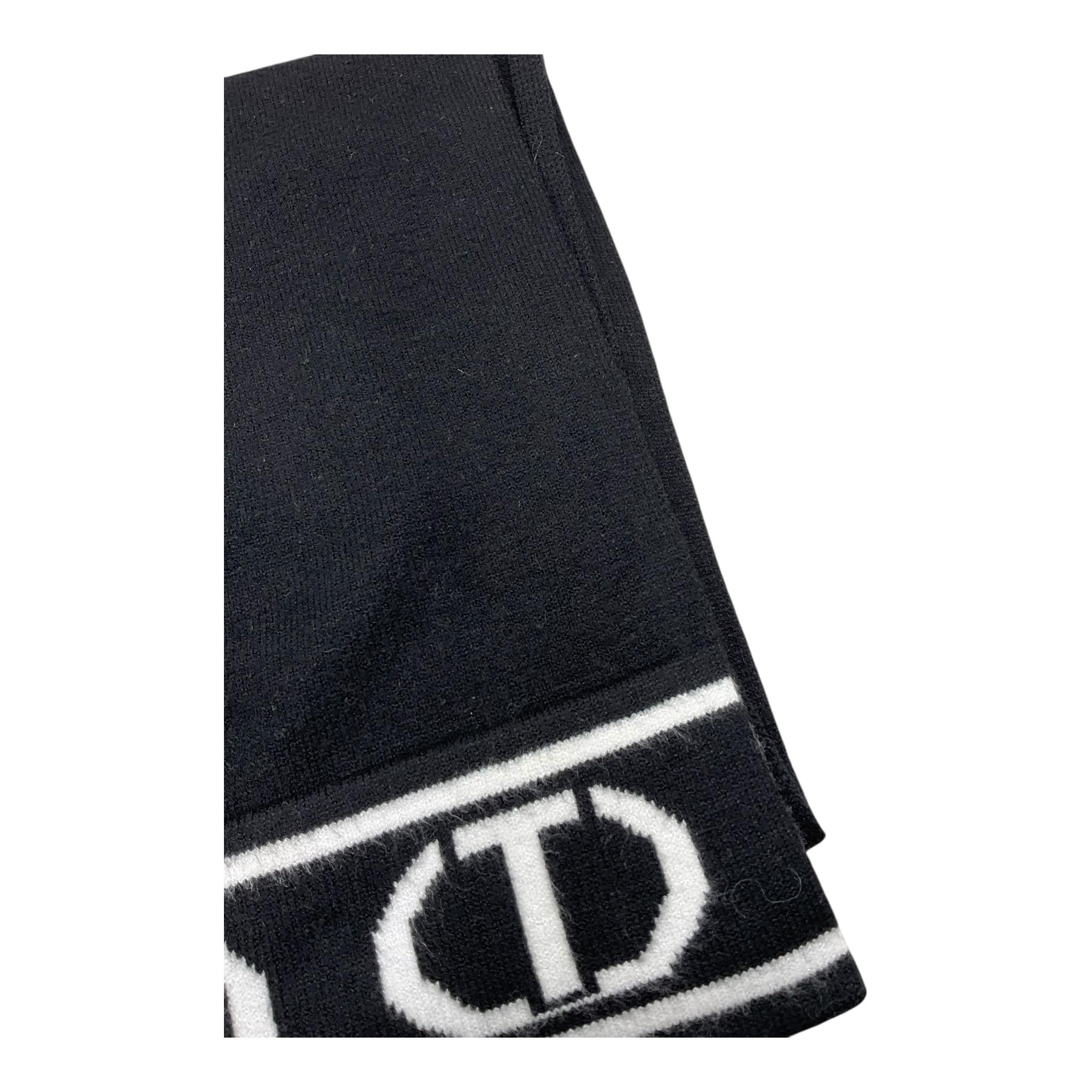 TWINSET sciarpa tinta unita logata Nero per Bambina 242GJ501F NERO TWINSET