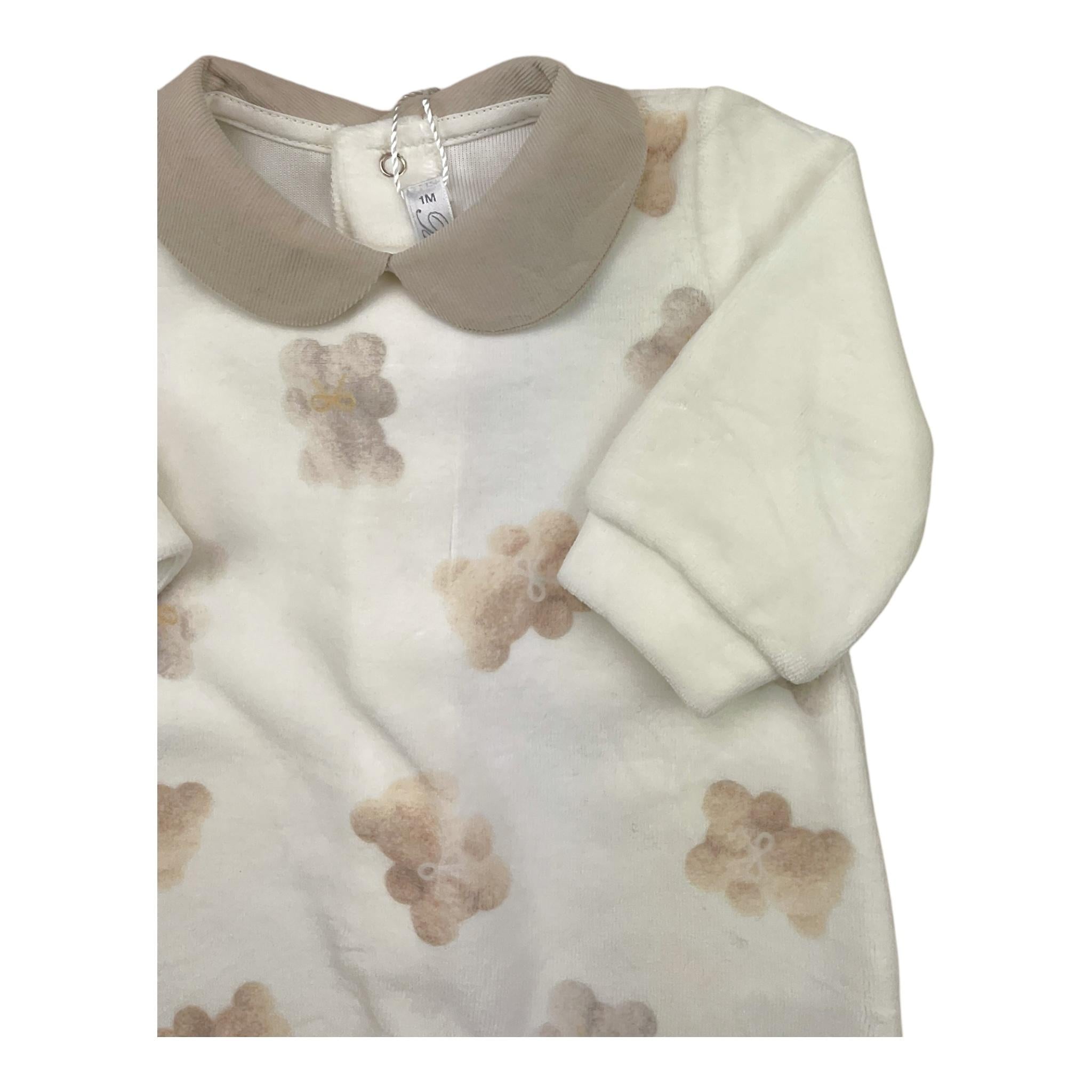 BARCELLINO tutine tinta unita con stampa Bianco per Neonata 115601 BIANCO BARCELLINO